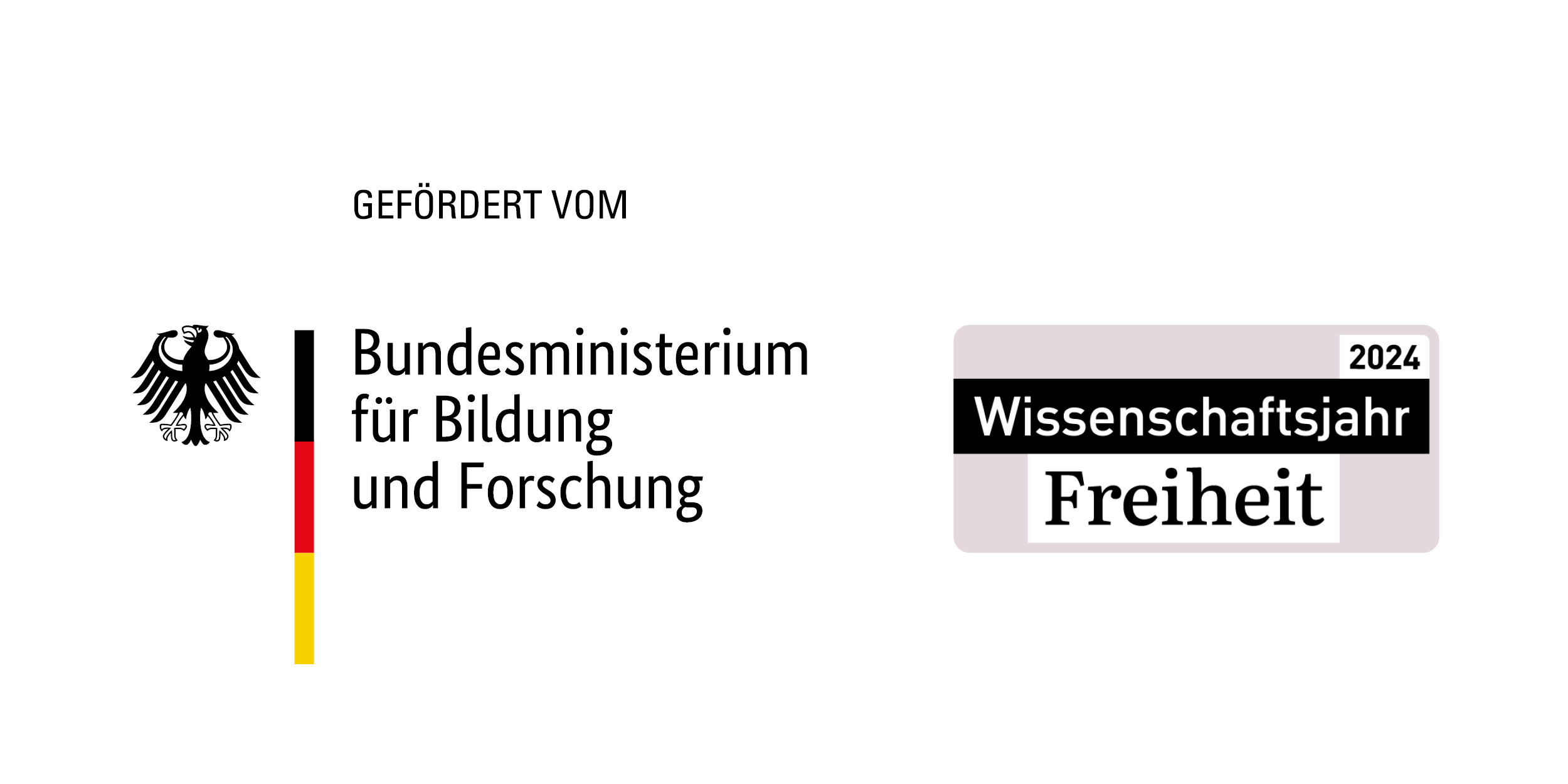 Logos vom BMBF und vom Wissenschaftsjahr 2024 – Freiheit
